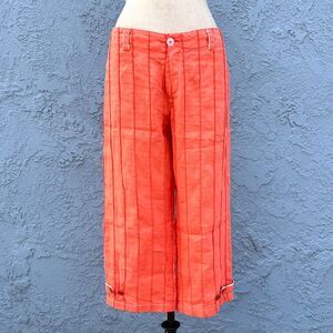 Y2k Linen Pants Orange Capis by Mariella Burani